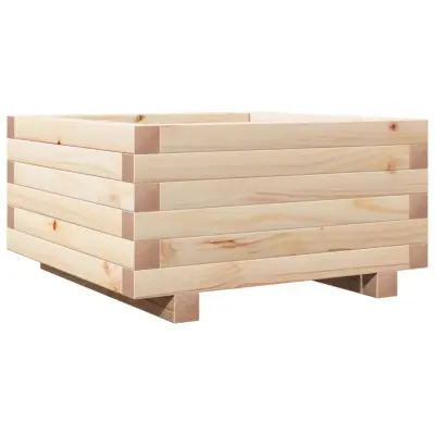 vidaXL Vrtno cvetlično korito 50x50x26,5 cm trdna borovina