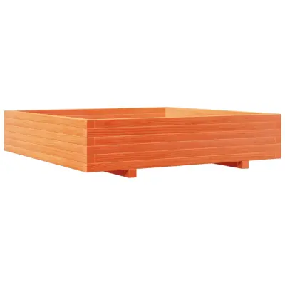 vidaXL Vrtno cvetlično korito vošč. rjavo 110x110x26,5 cm borovina