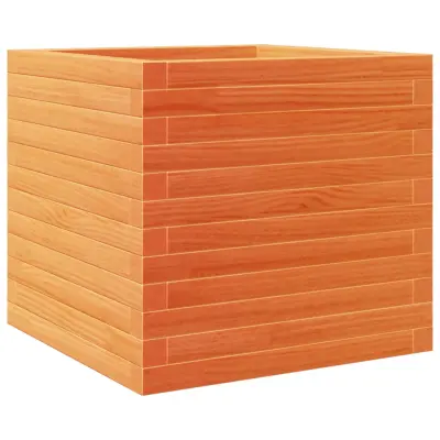 vidaXL Vrtno cvetlično korito voščeno rjavo 50x50x46 cm trdna borovina