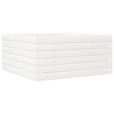 vidaXL Vrtno cvetlično korito belo 50x50x23 cm trdna borovina