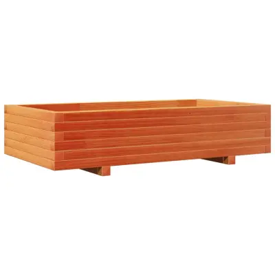 vidaXL Vrtno cvetlično korito voščeno rjavo 110x60x26,5 trdna borovina