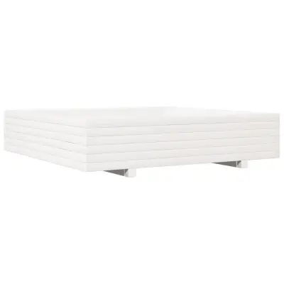 vidaXL Vrtno cvetlično korito belo 110x110x26,5 cm trdna borovina