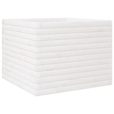 vidaXL Vrtno cvetlično korito belo 60x60x46 cm trdna borovina