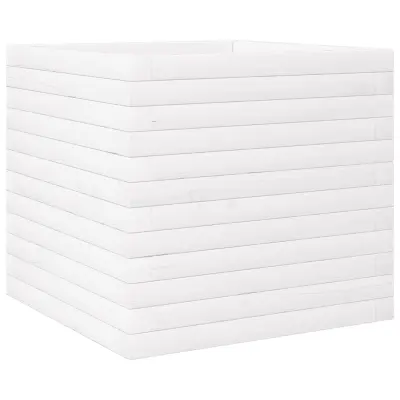 vidaXL Vrtno korito belo 50x50x46 cm trdna borovina