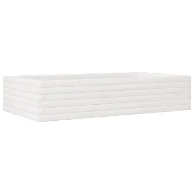 vidaXL Vrtno cvetlično korito belo 110x60x23 cm trdna borovina