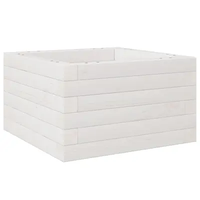 vidaXL Vrtno cvetlično korito belo 40x40x23 cm trdna borovina