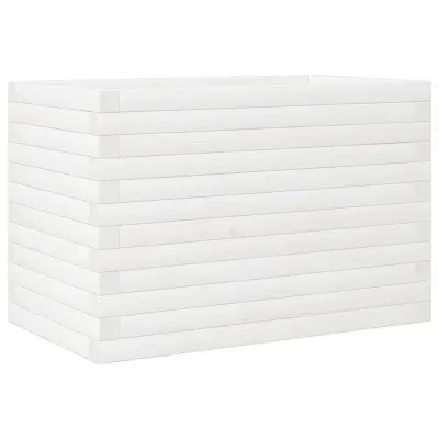 vidaXL Vrtno cvetlično korito belo 70x40x46 cm trdna borovina