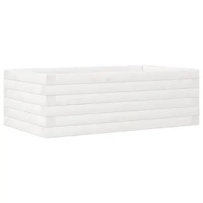 vidaXL Vrtno cvetlično korito belo 70x40x23 cm trdna borovina