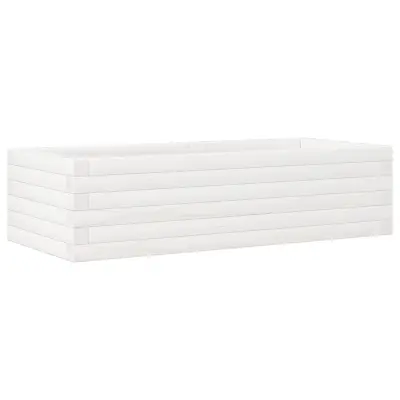 vidaXL Vrtno cvetlično korito belo 90x40x23 cm trdna borovina