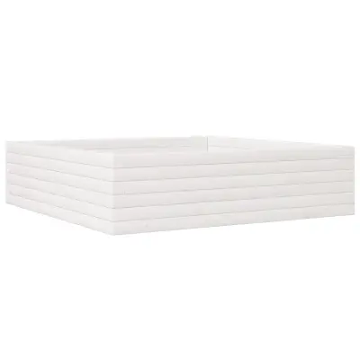 vidaXL Vrtno cvetlično korito belo 90x90x23 cm trdna borovina