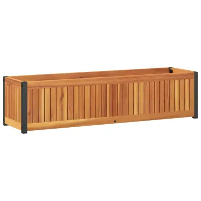 vidaXL Vrtno cvetlično korito 110x30x27,5 cm akacijev les in jeklo