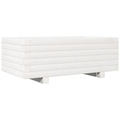 vidaXL Vrtno cvetlično korito belo 70x40x26,5 cm trdna borovina