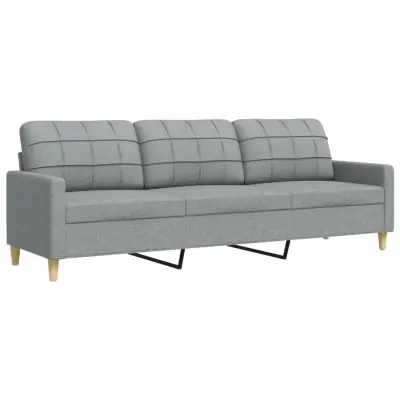 vidaXL Trosed svetlo siv 210 cm blago