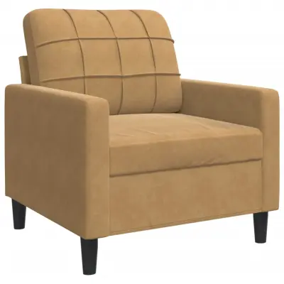 vidaXL Fotelj rjav 60 cm žamet