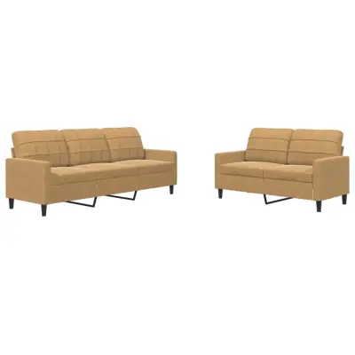 vidaXL Sedežna garnitura 2-delna z blazinami rjav žamet