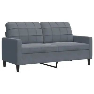 vidaXL Dvosed temno siv 140 cm žamet