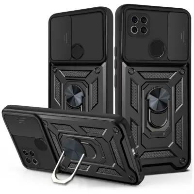 Magnetna oklepna torbica za mobilni telefon z obročem Black