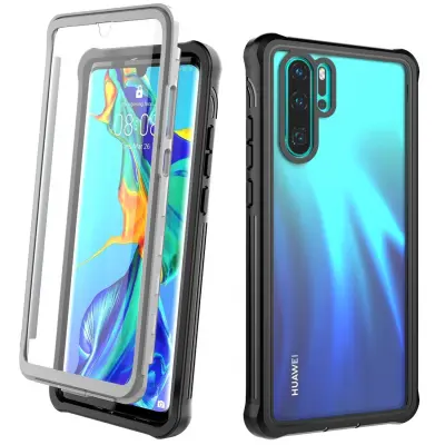 Etui za Huawei P30 Pro z zaščitno folijo črno/siv