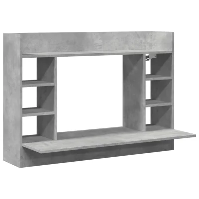 vidaXL Stenska pisalna miza betonsko siva 105x48x75 cm inženirski les