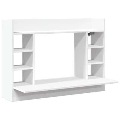 vidaXL Stenska pisalna miza bela 105x48x75 cm inženirski les