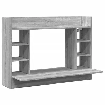 vidaXL Stenska pisalna miza siva sonoma 105x48x75 cm inženirski les