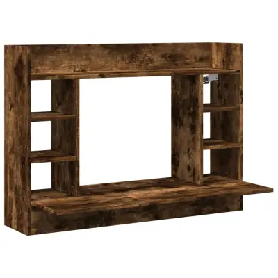 vidaXL Stenska pisalna miza dimljeni hrast 105x48x75 cm inženirski les