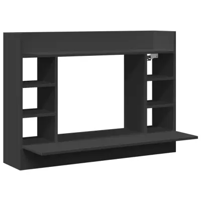 vidaXL Stenska pisalna miza črna 105x48x75 cm inženirski les