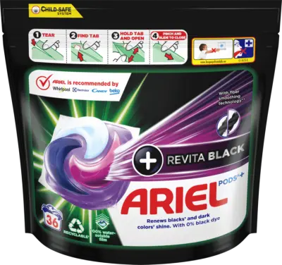 Ariel REVITA BLACK kapsule za pranijo 36kos