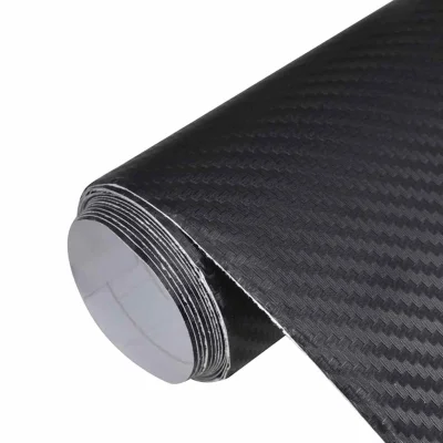 vidaXL Folija za avto 2 kosa 3D črna 100x150 cm + 50x150 cm