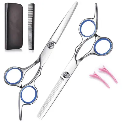 Frizerski set z 2 škarjami, glavnikom in sponkami za lase 6 del