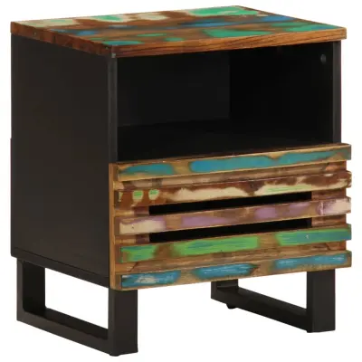 vidaXL Nočna omarica 40x34x46 cm trden predelan les