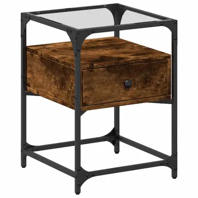 vidaXL Nočna omarica dimljeni hrast 40x40x55 cm inženirski les