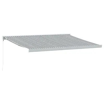 vidaXL Zložljiva tenda antracit in bela 4x3 m blago in aluminij