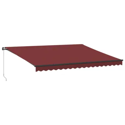 vidaXL Ročno zložljiva tenda bordo 450x350 cm