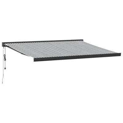 vidaXL Zložljiva tenda antracit in bela 4x3 m blago in aluminij