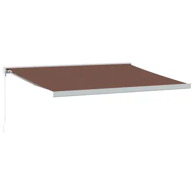 vidaXL Ročno zložljiva tenda rjava 400x300 cm