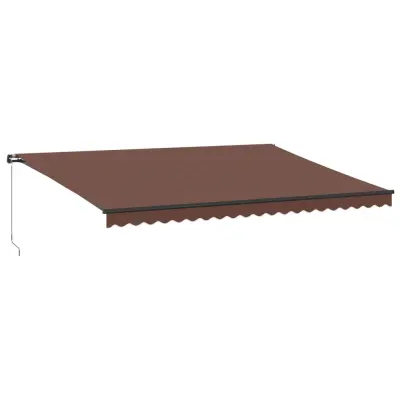 vidaXL Ročno zložljiva tenda rjava 500x300 cm