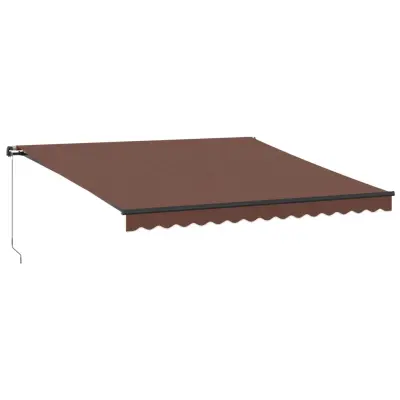 vidaXL Ročno zložljiva tenda z LED rjava 400x300 cm