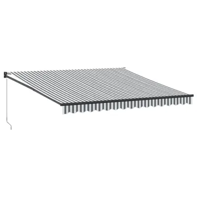 vidaXL Zložljiva tenda antracit in bela 4x3 m blago in aluminij