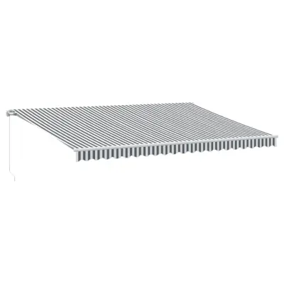 vidaXL Ročno zložljiva tenda z LED antracit in bela 500x350 cm