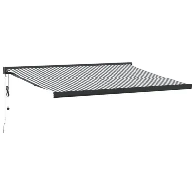 vidaXL Zložljiva tenda antracit in bela 4,5x3 m blago in aluminij