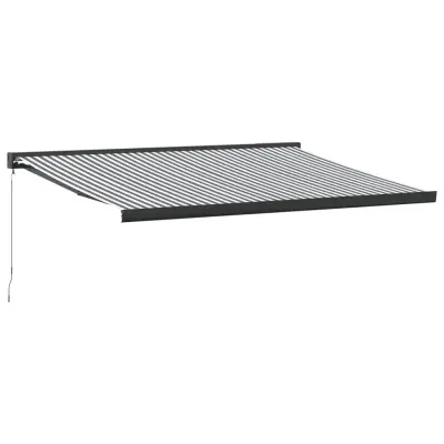 vidaXL Zložljiva tenda antracit in bela 4x3 m blago in aluminij