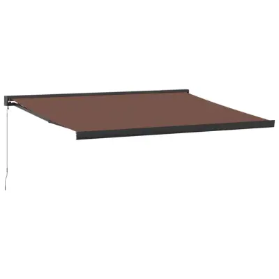 vidaXL Ročno zložljiva tenda rjava 400x300 cm