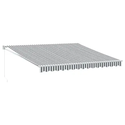 vidaXL Zložljiva tenda antracit in bela 4x3 m blago in aluminij