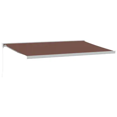 vidaXL Ročno zložljiva tenda rjava 500x300 cm