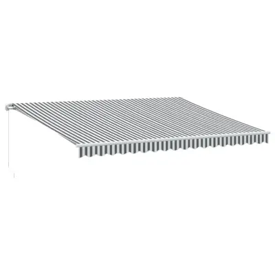 vidaXL Ročno zložljiva tenda z LED diodami antracit in bela 450x350 cm