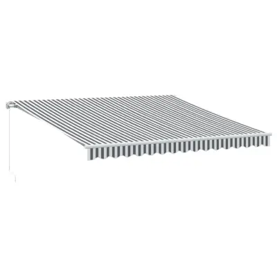 vidaXL Ročno zložljiva tenda z LED antracit in bela 400x300 cm