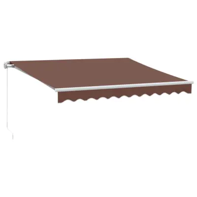 vidaXL Ročno zložljiva tenda z LED rjava 300x250 cm