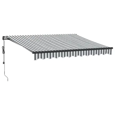vidaXL Avtomatsko zložljiva tenda z LED antracit in bela 300x250 cm