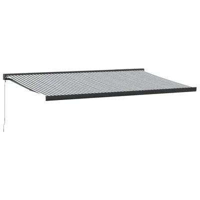 vidaXL Zložljiva tenda antracit in bela 5x3 m blago in aluminij